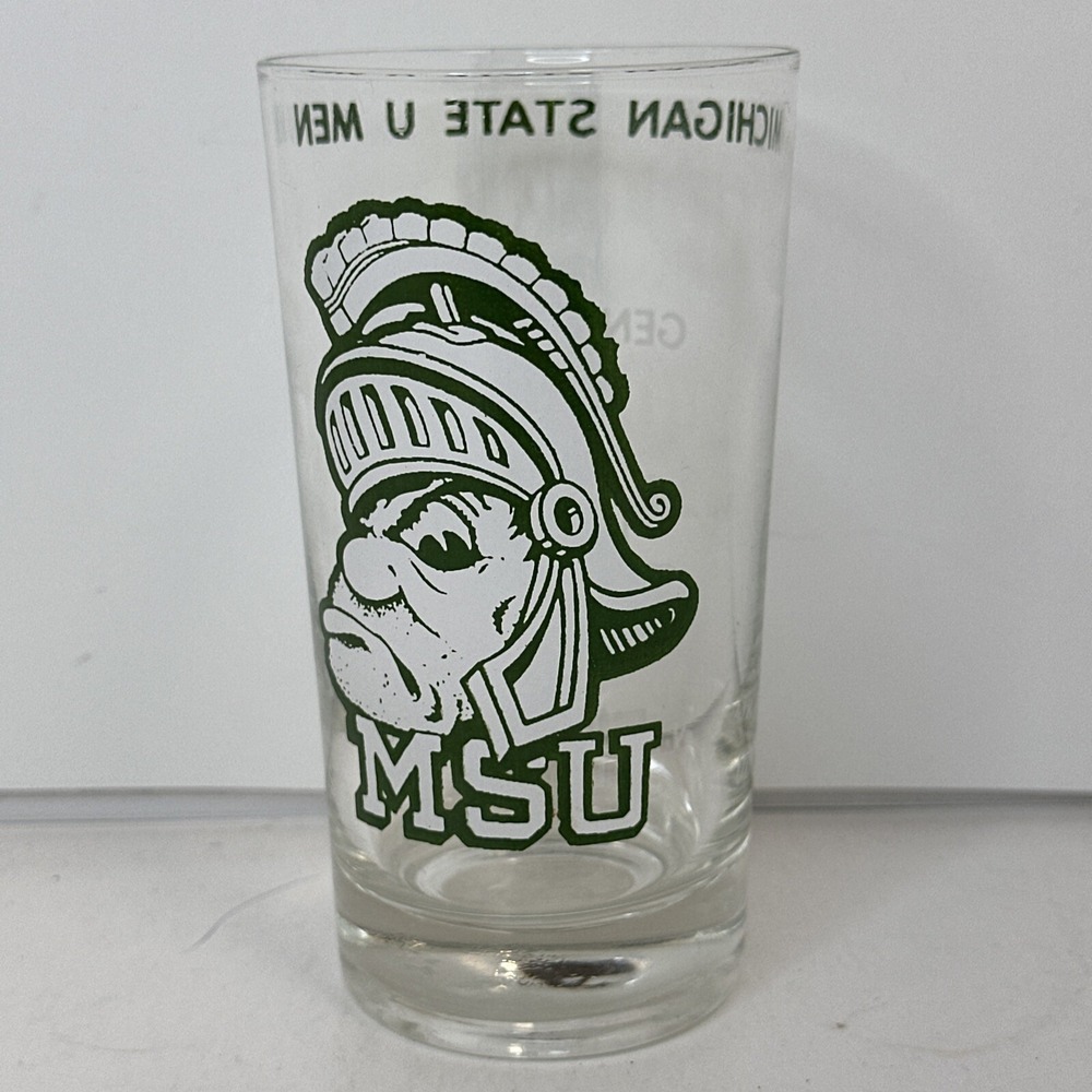MSU Glass Cup Michigan State University Men Gentlemen Ladies U of M Boys Spartan